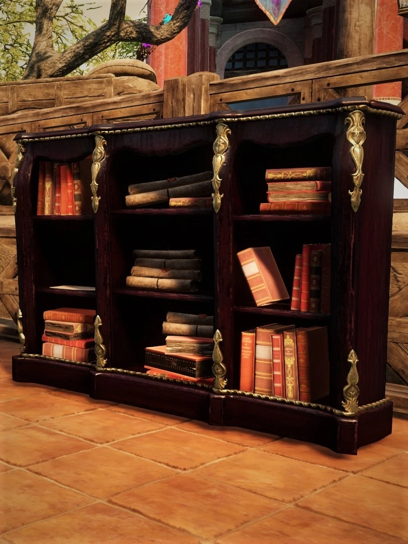 Black lacquered Low Bookcase