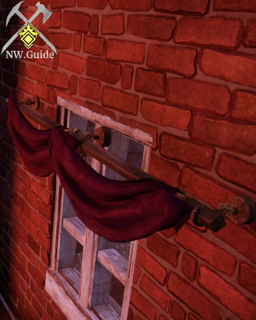 Screenshot of gothic posh valance above the window