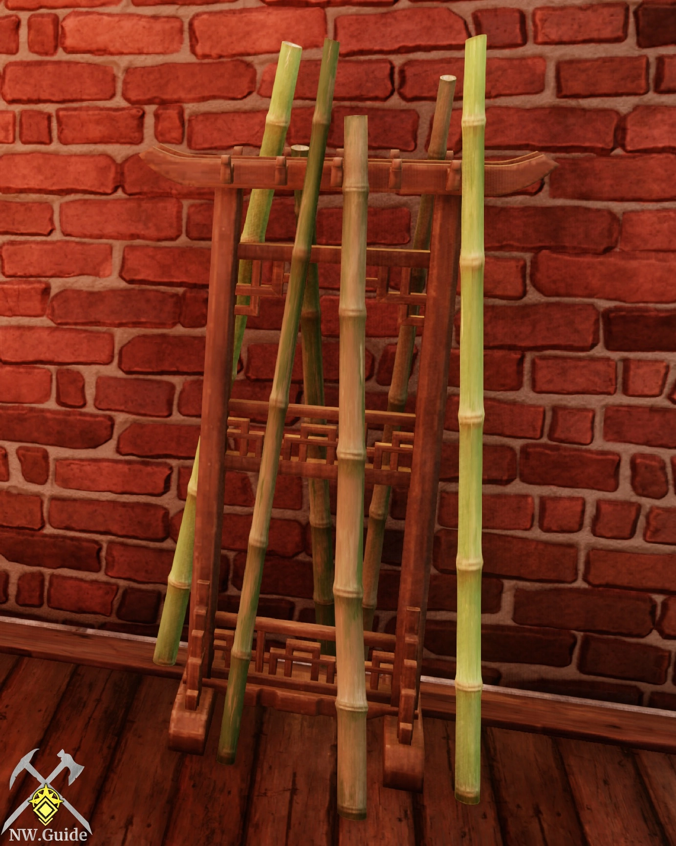 Teak Weapon Rack High Quality front view screenshot