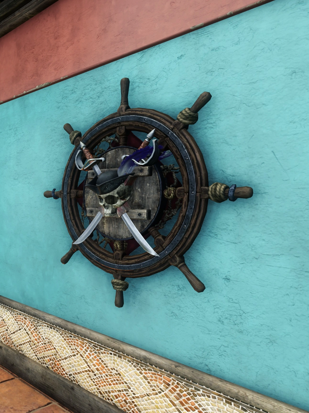 Ship Wheel Swords Display