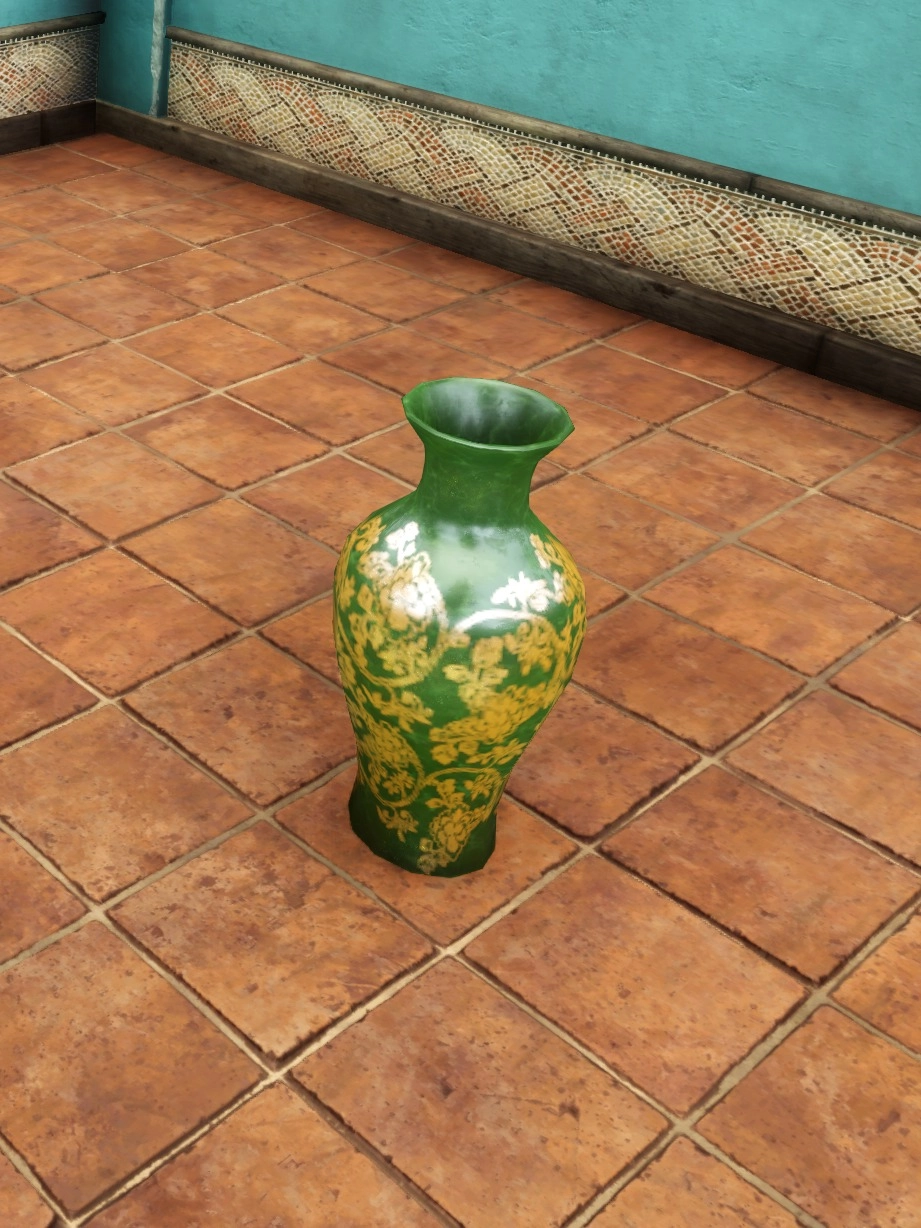 Tall Green Porcelain Vase