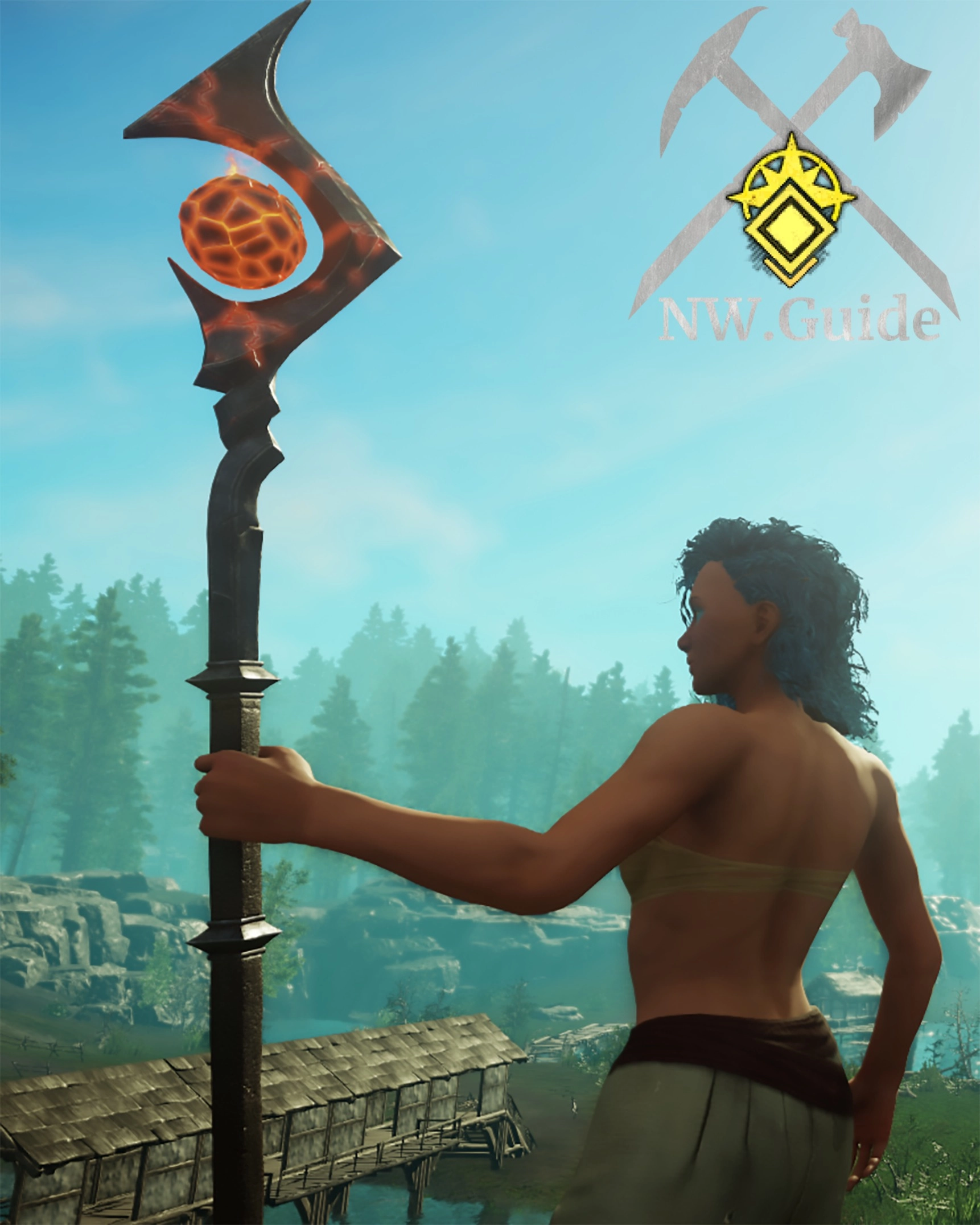 Photo of the Fire and Brimstone fire staff skin