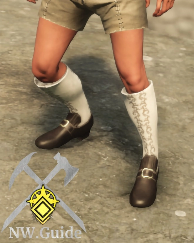 Front closeup screenshot of Armorer Shoes T5