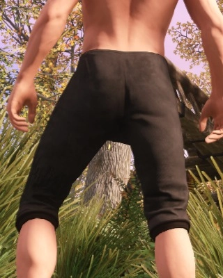 Forsaken Cloth Pants observed from the back