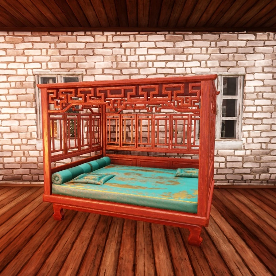 Rosewood Carved Canopy Bed in Everfall Housing