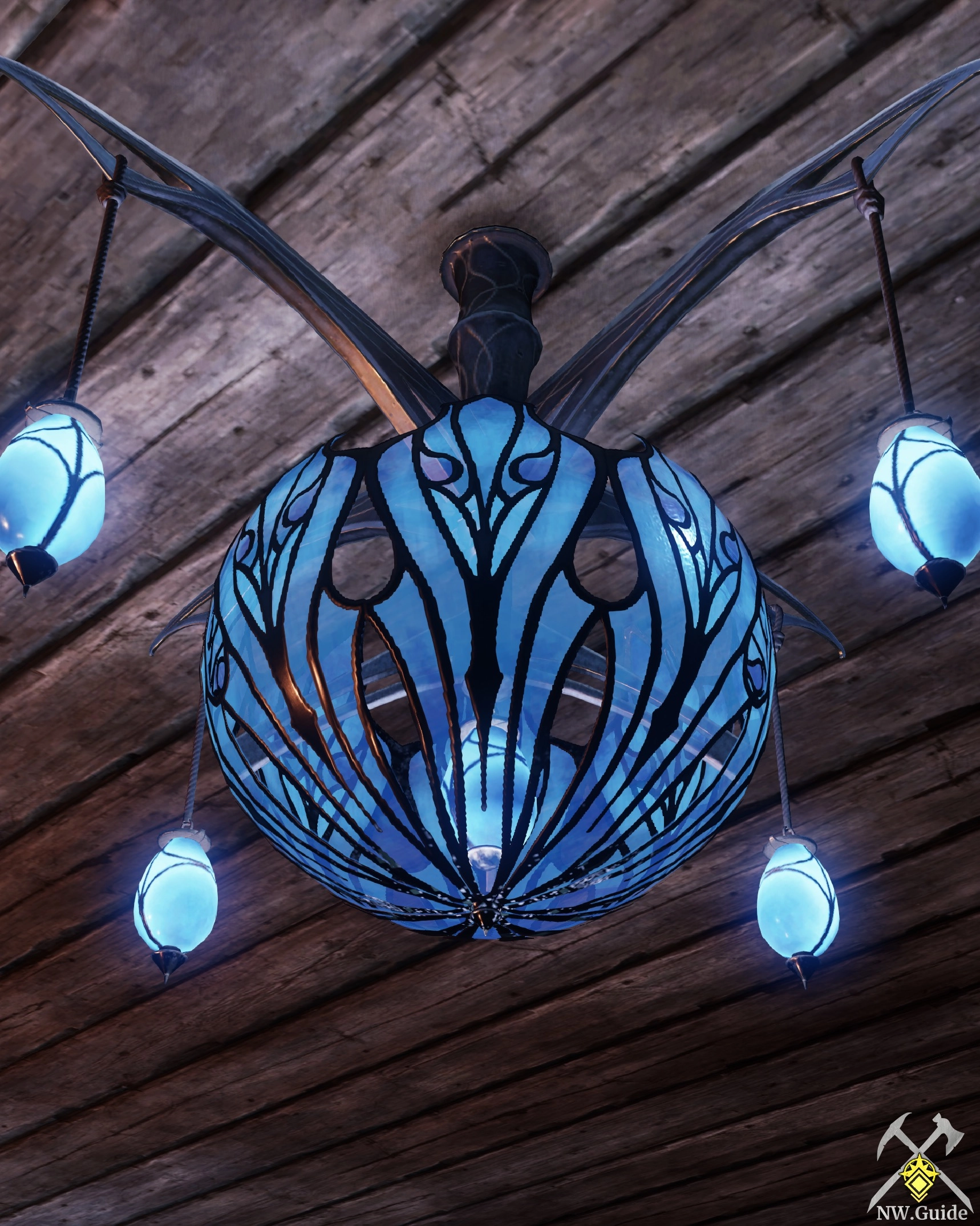 Close up of Dusk Sylph Glass Chandelier without butterflies
