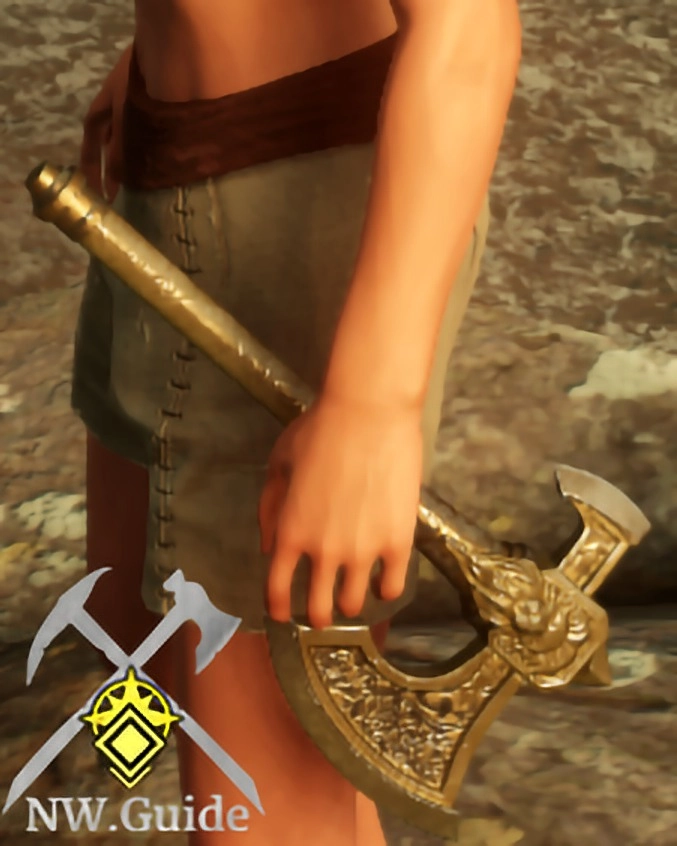 Screenshot of sheated crafted GS600 legendary hatchet