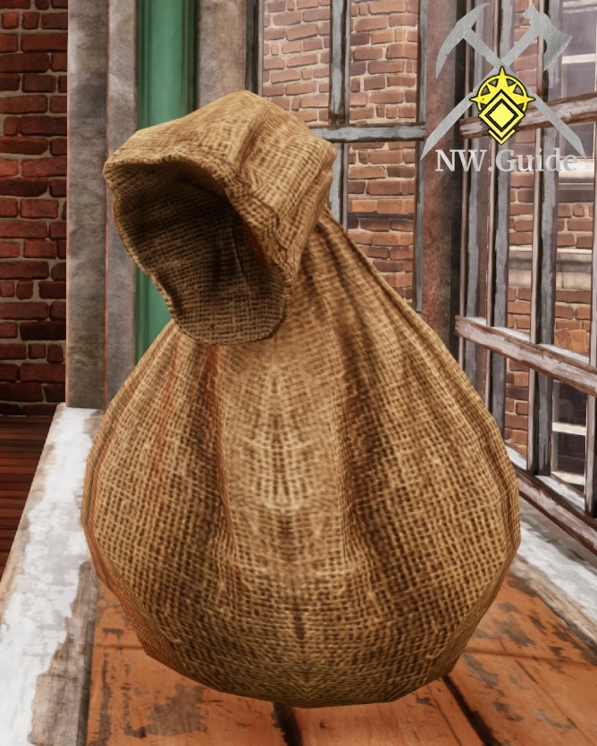 Burlap Sack on windowsill close up high quality photo