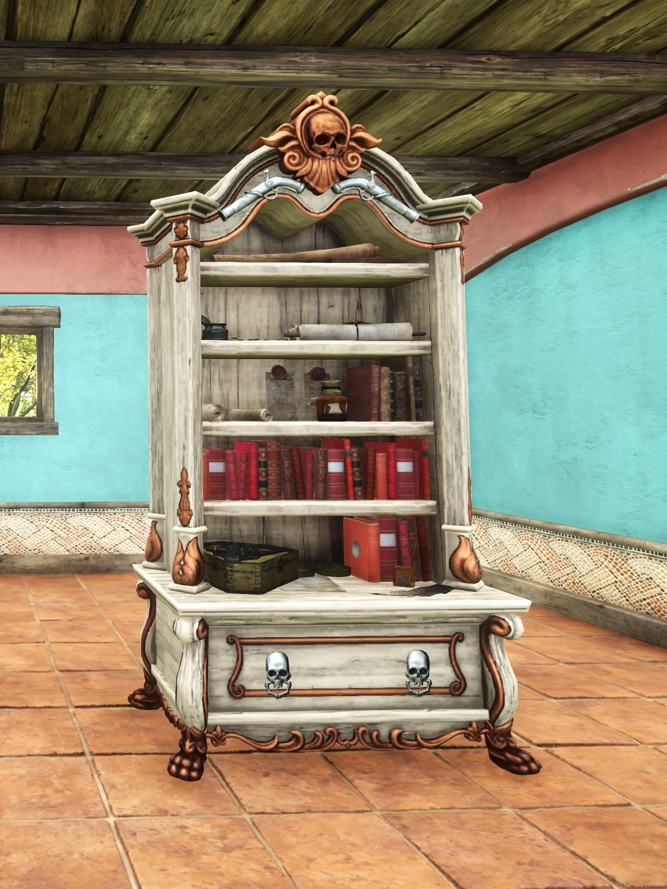 Salt stripped Tall Bookcase T3 Rare New World Database