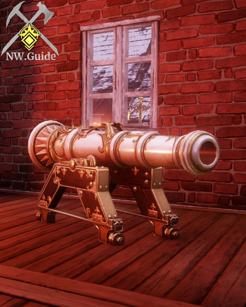 Pirate Cannon inside house in the light from the fireplace