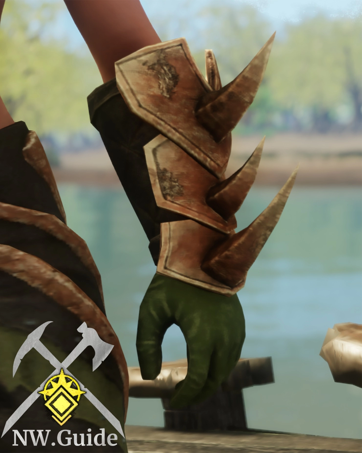 Closeup screenshot of the Chitin Heavy Plate Gauntlets