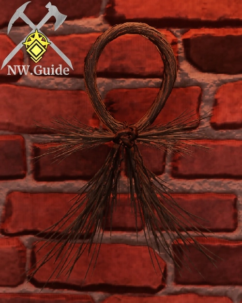 Protective Straw Wreath on red bricks wall