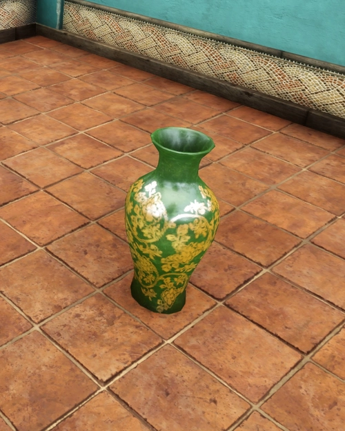 Tall Green Porcelain Vase