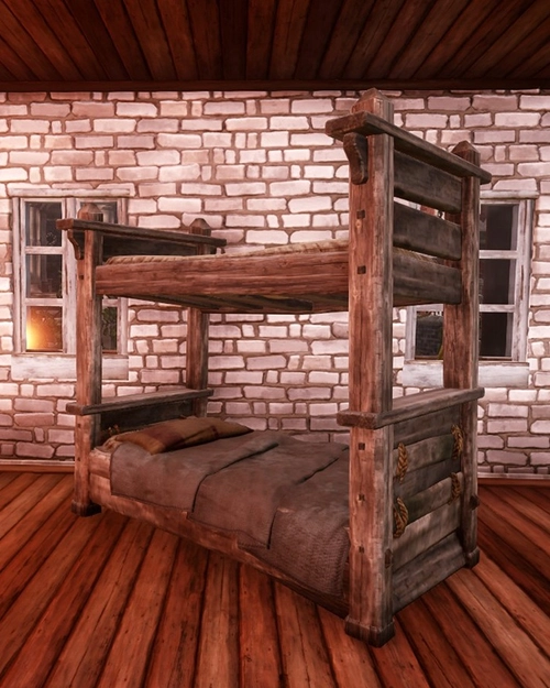 Old Wooden Bunk Bed in Everfall Housing
