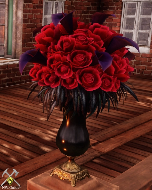 Closeup of Romantic Bouquet on the wooden pillar