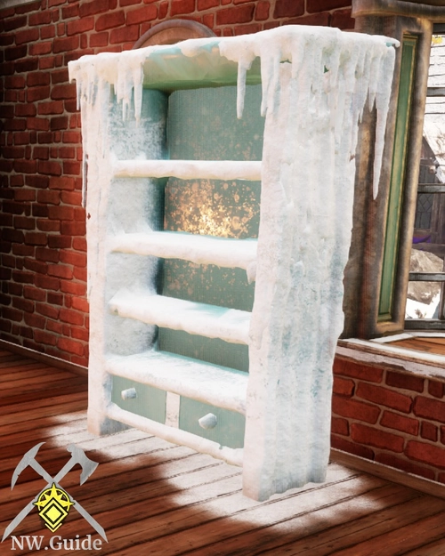 Snowcapped Bookcase Winter Convergence furnishing item