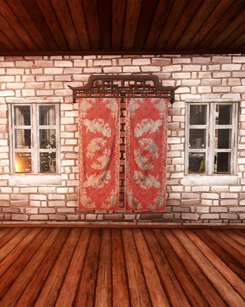 Ruby Brocade Drapes in Everfall Housing