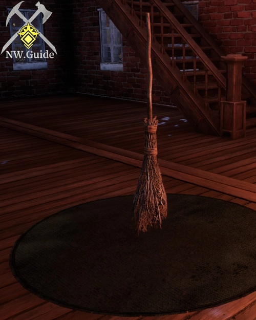 Enchanted Broom furnishing item on the wooden floor