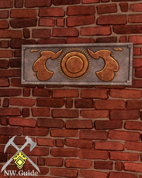 Inset Emblem Glory to Sol placed on red bricks wall photo