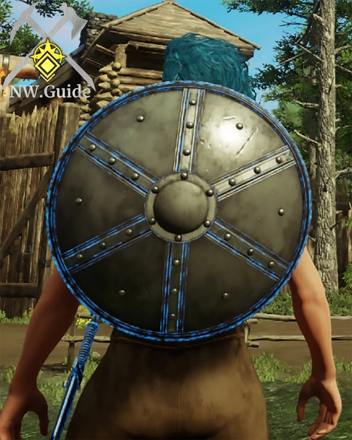 Round shield Tier 4 crafted with Starmetal on the back