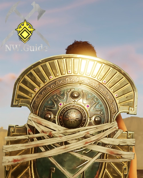 Closeup picture of crafted Lazarus Watcher Tower Shield