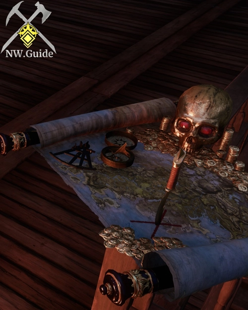 Closeup screenshot of Pirates Treasure Map furnishing item
