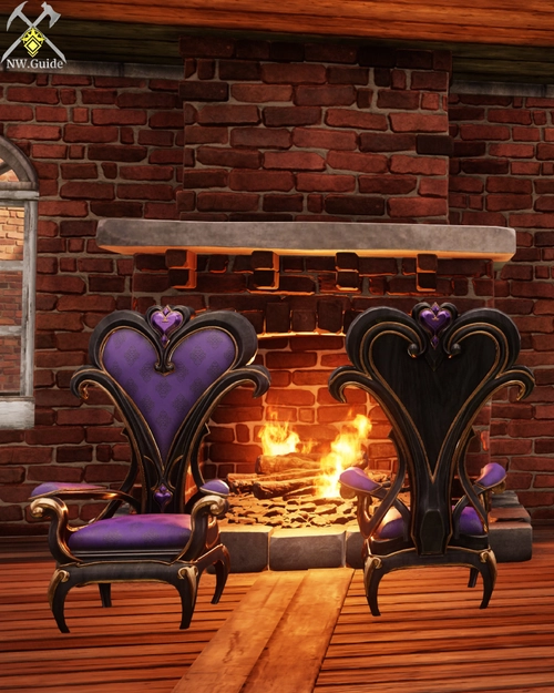 Two Romantic Heart Chairs observed from front and back