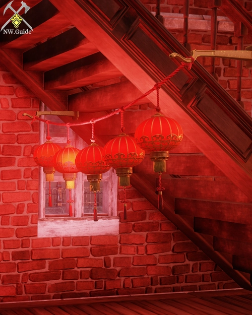 Lunar Wall Lanterns under stairs in the EF house