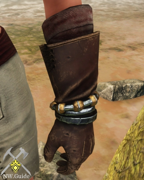 Screenshot of Desecrated Cloth Gloves on the left hand