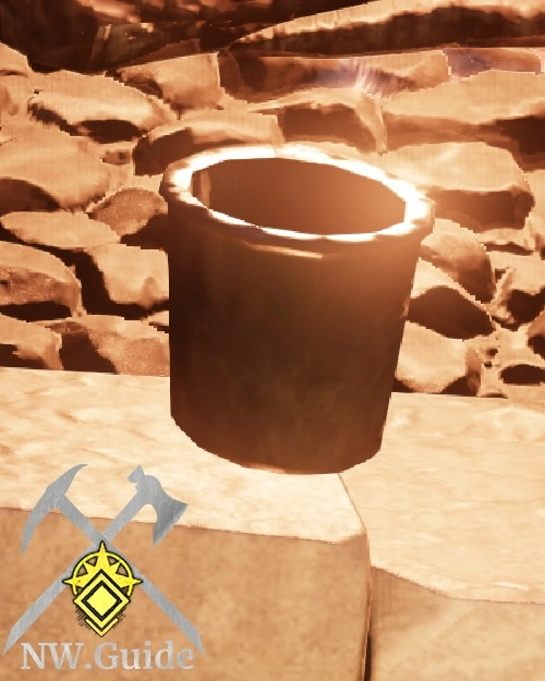 Iron Cup with a glare from the fire on the border