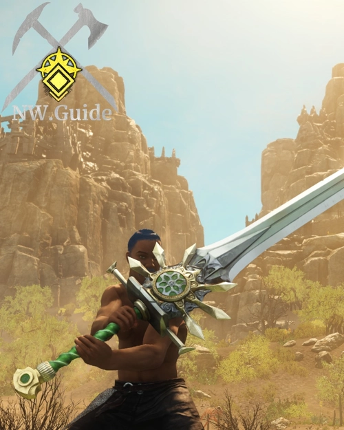 Photo of the named greatsword Blade of the 19th in the hands
