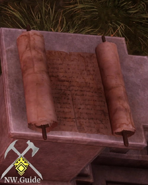 Scholarly Scroll on the stone pillar outdoors during evening