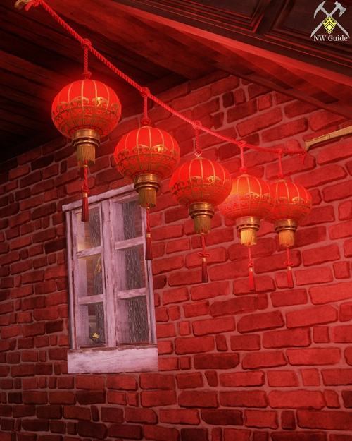 Lunar Wall Lanterns next to red brick wall