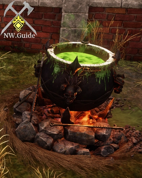 Boiling Bubbling Cauldron outside of the house