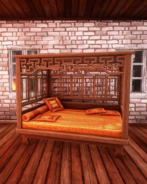 Teak Carved Canopy Bed in Everfall Housing
