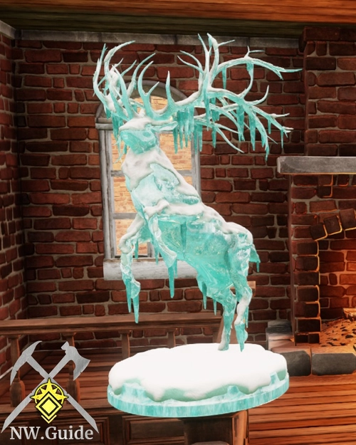 Snowcapped Stag Sculpture Winter Convergence furnishing item