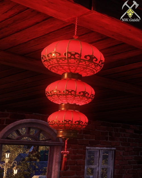 Close up of Lunar Hanging Lantern attached to the ceiling