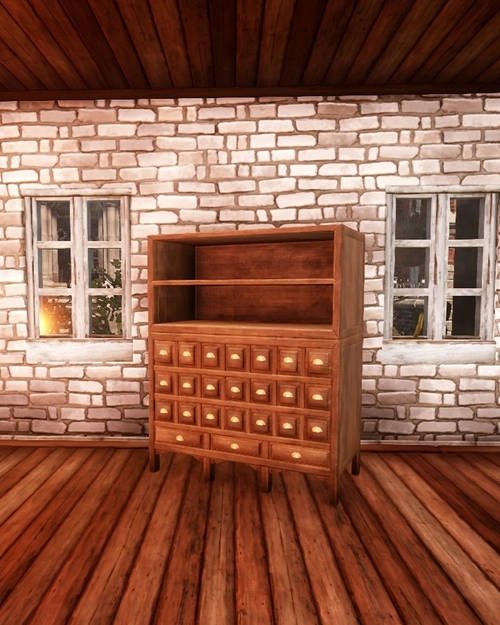 Teak Apothecary Cabinet in Everfall Housing