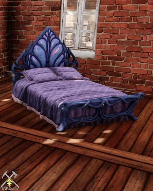 Dusk Sylph Bed on the wooden floor at daylight