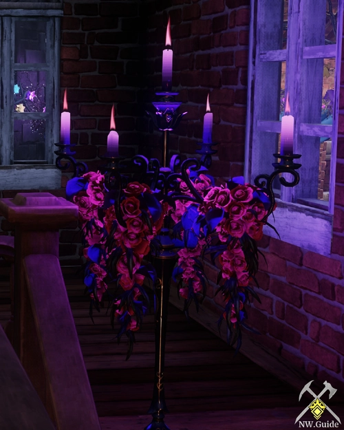 Romantic Candelabra next to stairs in the house