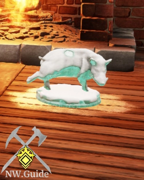 High Quality screenshot of snowcapped boar sculpture