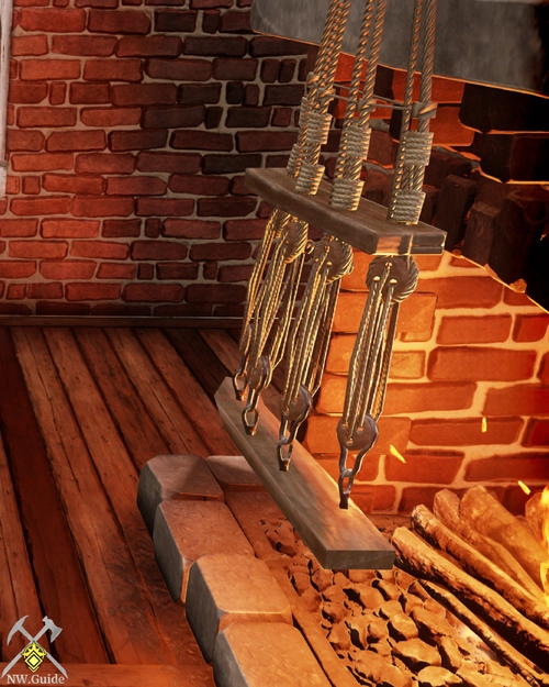 Close view of Pirate Rigging in front of the fireplace