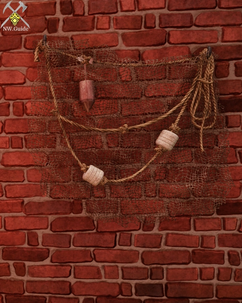 Fishing Net Decoration from view on red bricks wall