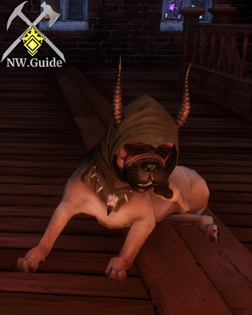 Screenshots of woodland mastiff sitting on the wooden floor