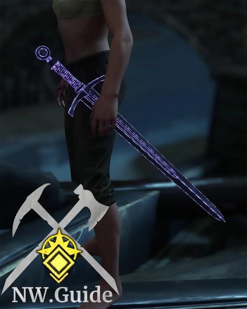 Night screenshot of named sword Shatterslash of tier 4 