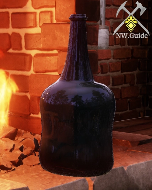 Glass Demijohn Jug in front of fireplace