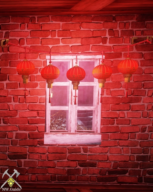 Lunar Wall Lanterns Attached to the wall next to the window