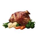 Icono del item "Codillo de cerdo confitado con arándanos azules y con verduras al vapor"
