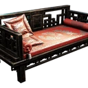 Icono del item "Sofá cama de seda rojo rubí"