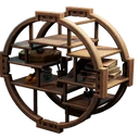 Icono del item "Estante circular de teca con vitrina"